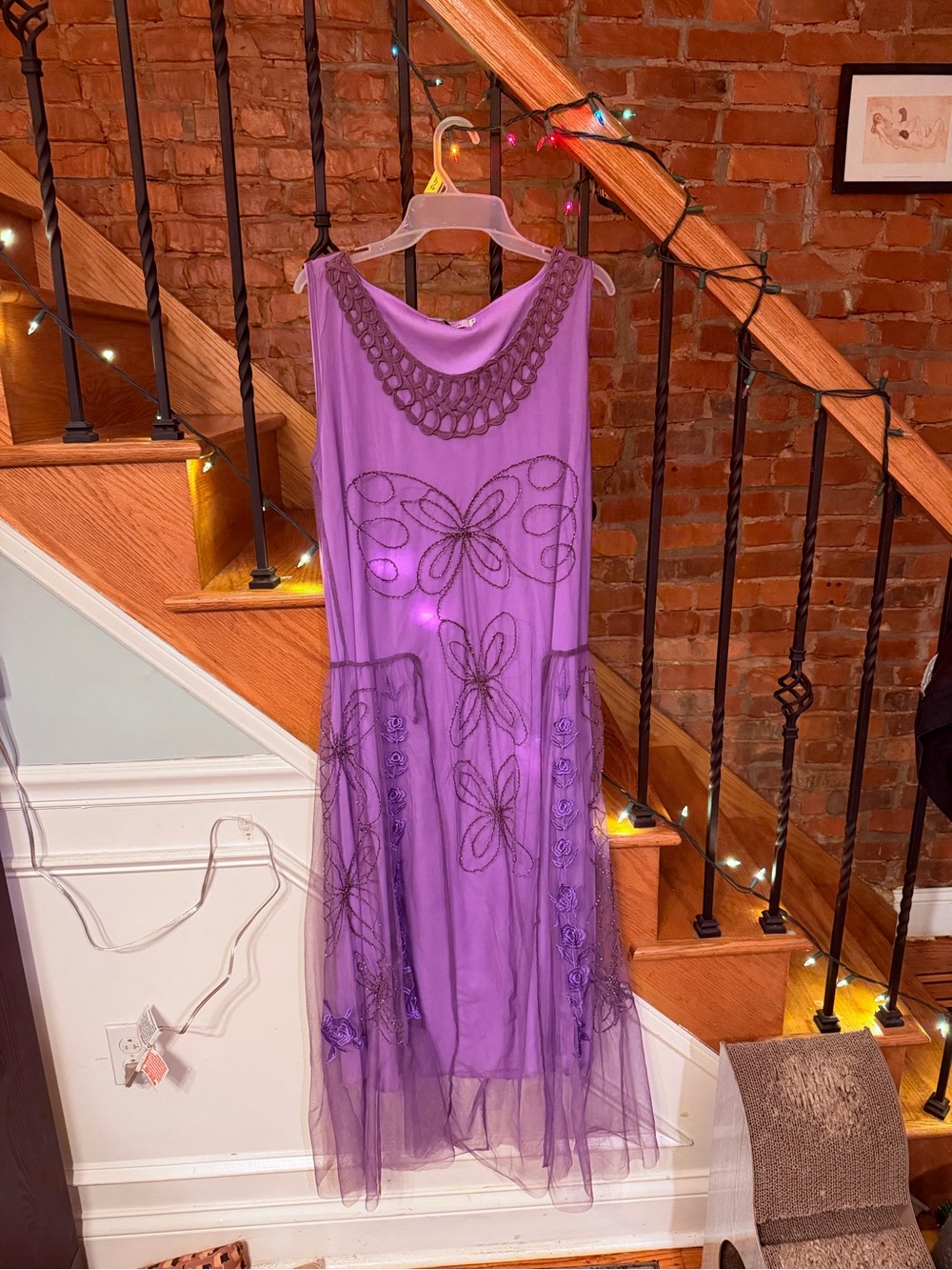 MISSLOOK Lavender Beaded Maxi Dress